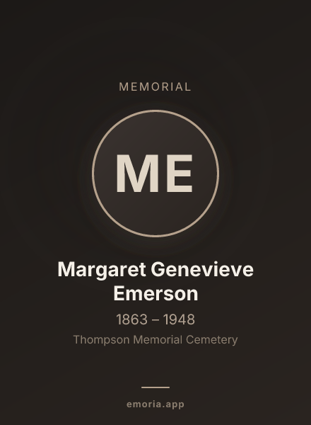 Memorial portrait of Margaret Genevieve Emerson