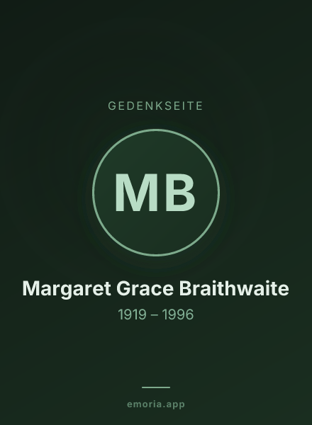 Gedenkportrait von Margaret Grace Braithwaite
