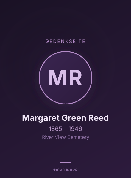Gedenkportrait von Margaret Green Reed