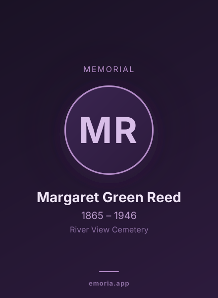 Memorial portrait of Margaret Green Reed