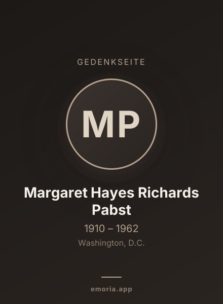 Gedenkportrait von Margaret Hayes Richards Pabst