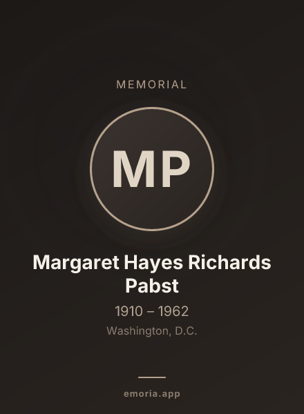 Memorial portrait of Margaret Hayes Richards Pabst