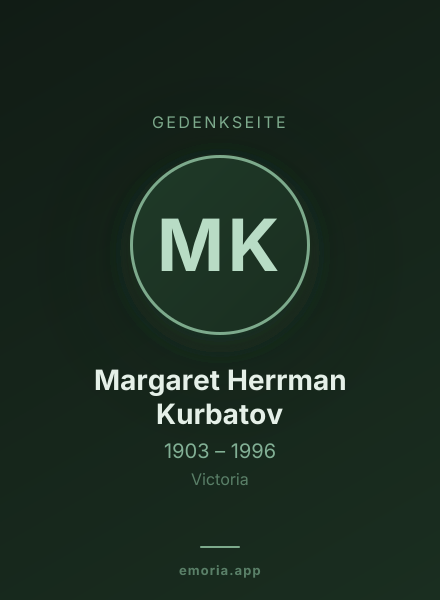 Gedenkportrait von Margaret Herrman Kurbatov