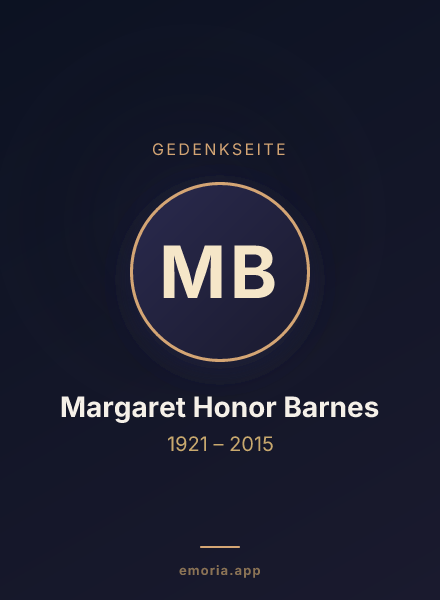 Gedenkportrait von Margaret Honor Barnes