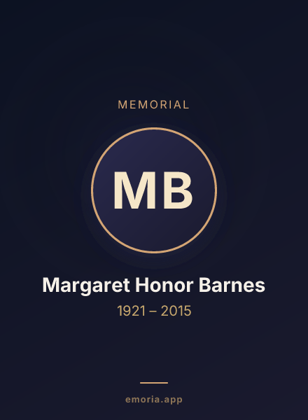 Memorial portrait of Margaret Honor Barnes