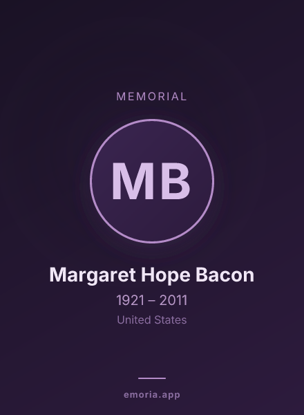 Memorial portrait of Margaret Hope Bacon