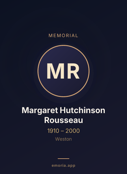 Memorial portrait of Margaret Hutchinson Rousseau
