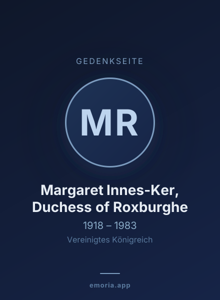 Gedenkportrait von Margaret Innes-Ker, Duchess of Roxburghe