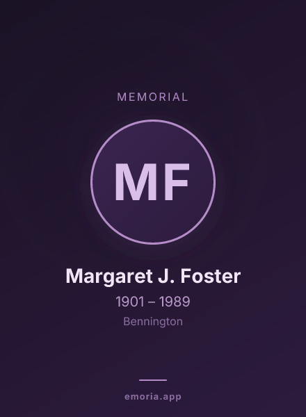 Memorial portrait of Margaret J. Foster