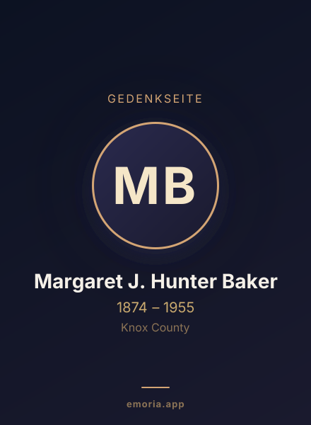 Gedenkportrait von Margaret J. Hunter Baker