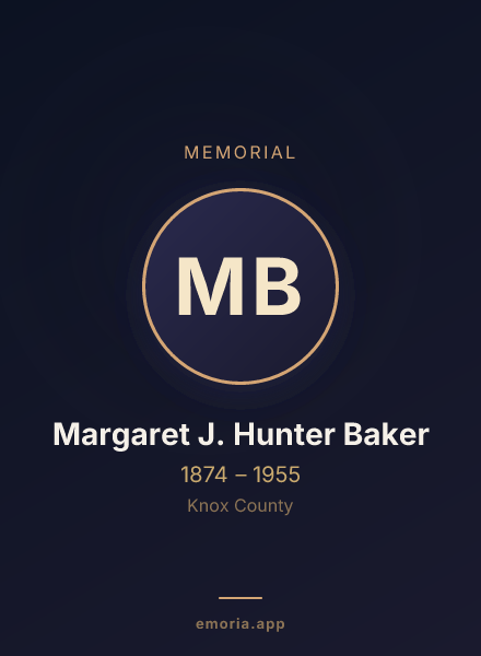 Memorial portrait of Margaret J. Hunter Baker