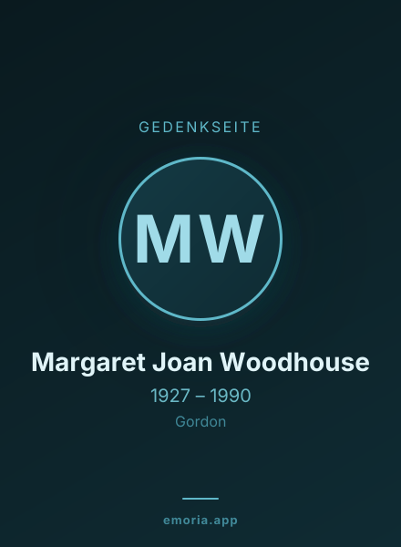 Gedenkportrait von Margaret Joan Woodhouse