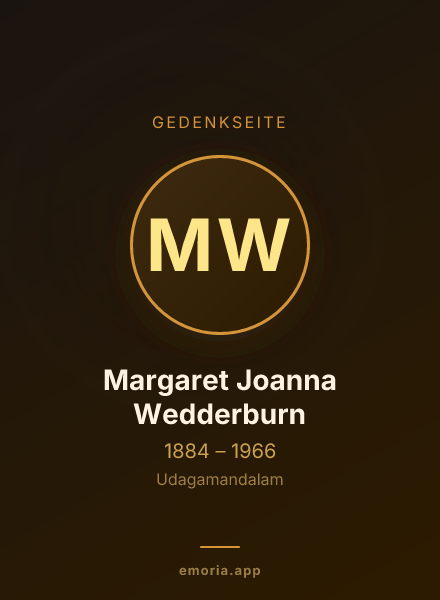 Gedenkportrait von Margaret Joanna Wedderburn