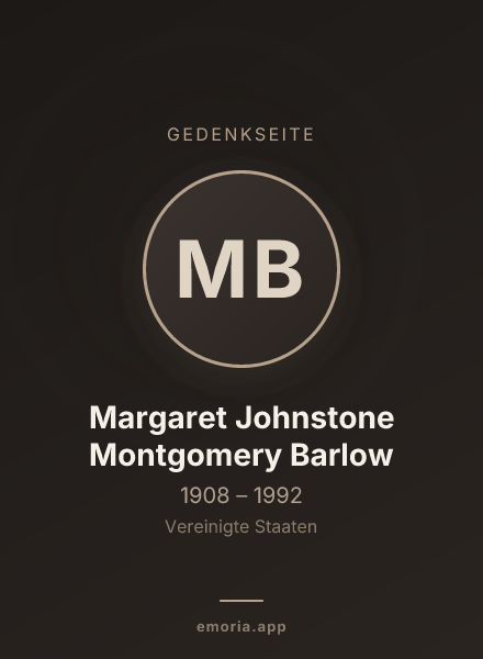 Gedenkportrait von Margaret Johnstone Montgomery Barlow