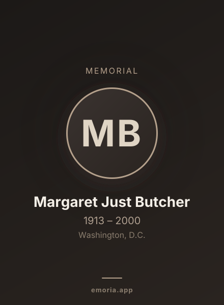Memorial portrait of Margaret Just Butcher