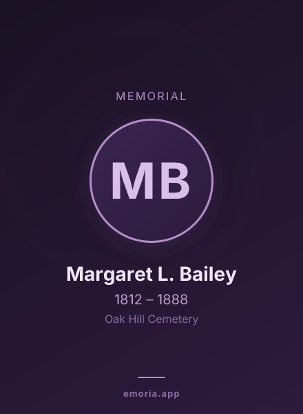 Memorial portrait of Margaret L. Bailey
