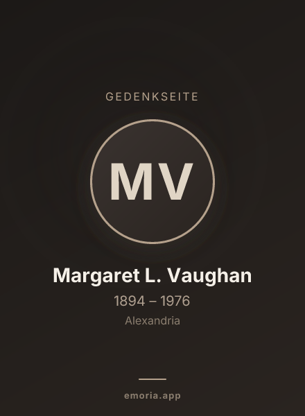 Gedenkportrait von Margaret L. Vaughan