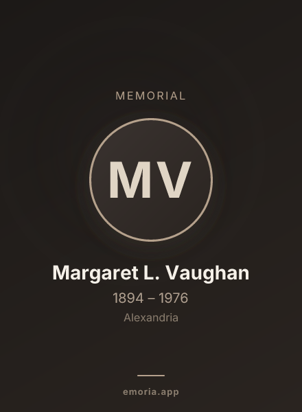 Memorial portrait of Margaret L. Vaughan