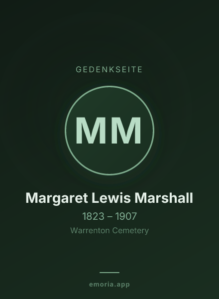 Gedenkportrait von Margaret Lewis Marshall