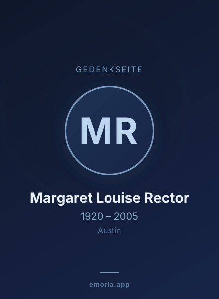 Gedenkportrait von Margaret Louise Rector