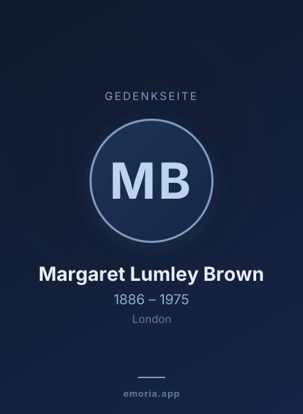 Gedenkportrait von Margaret Lumley Brown