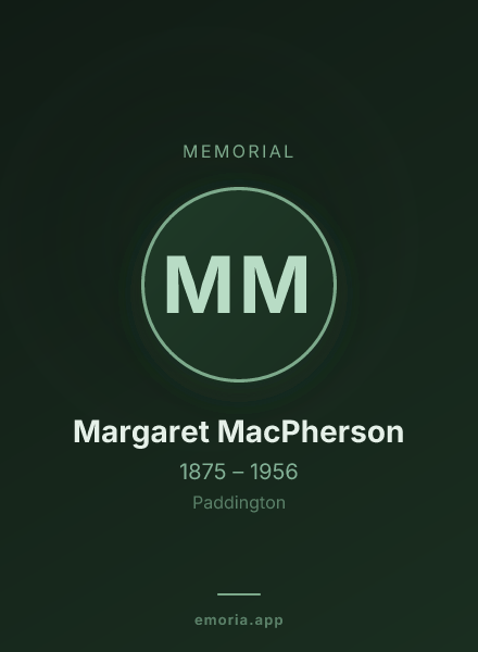Memorial portrait of Margaret MacPherson