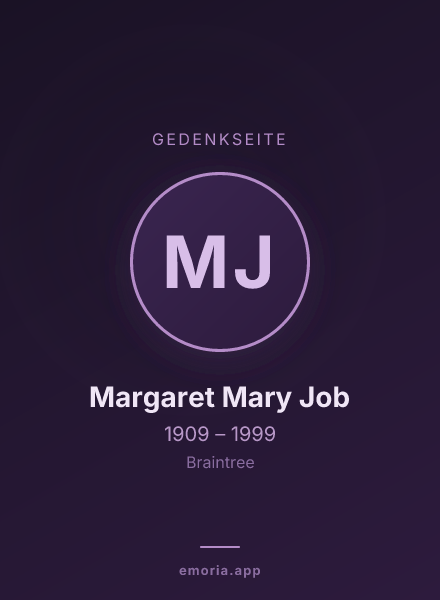 Gedenkportrait von Margaret Mary Job