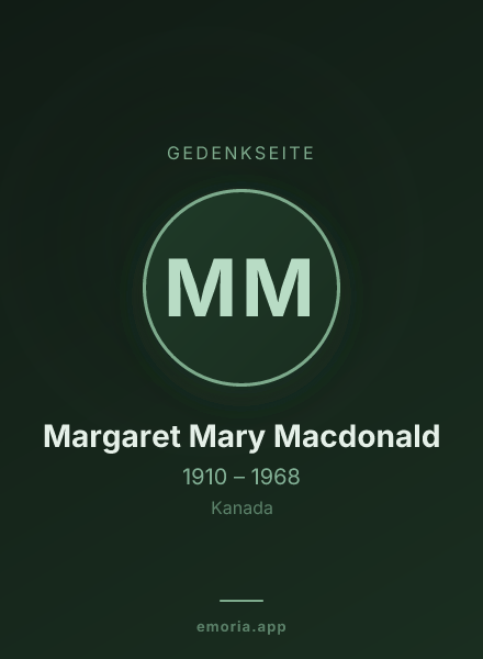 Gedenkportrait von Margaret Mary Macdonald