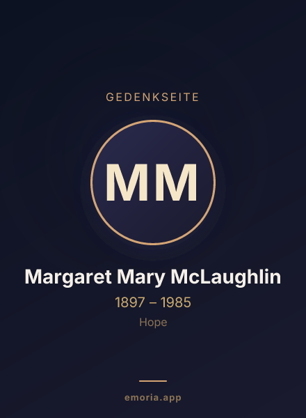 Gedenkportrait von Margaret Mary McLaughlin