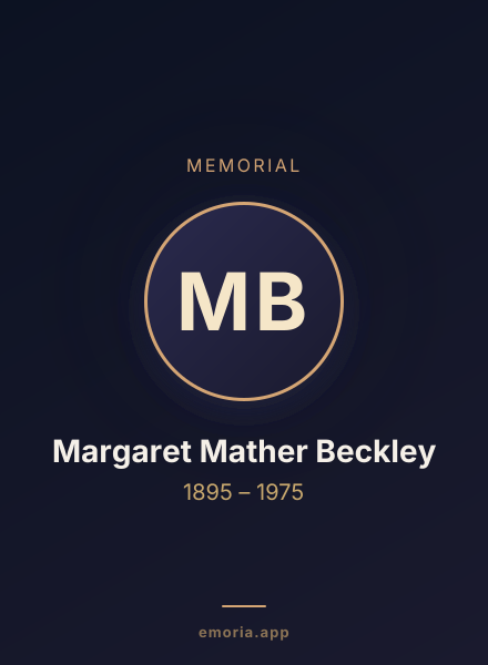 Memorial portrait of Margaret Mather Beckley