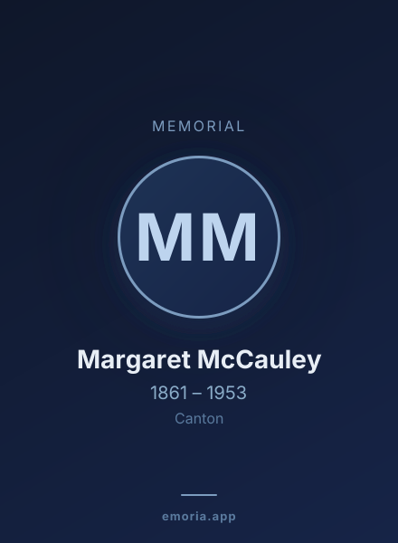Memorial portrait of Margaret McCauley
