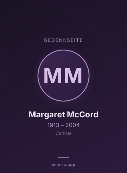Gedenkportrait von Margaret McCord
