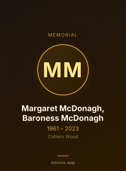 Memorial portrait of Margaret McDonagh, Baroness McDonagh