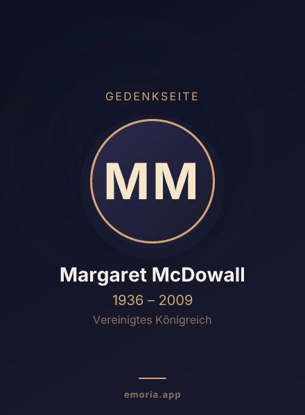 Gedenkportrait von Margaret McDowall