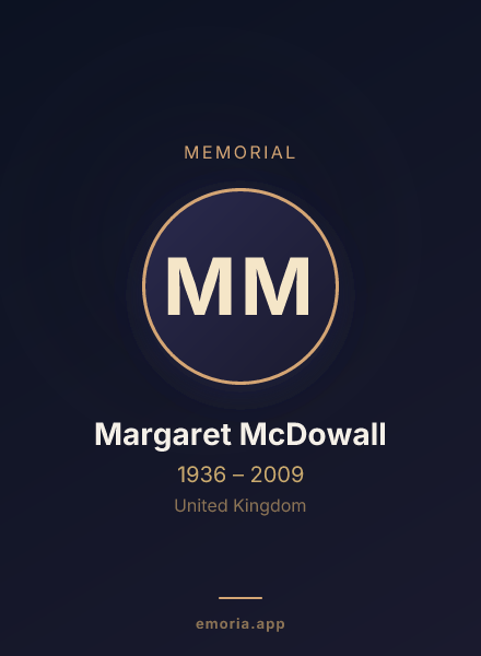 Memorial portrait of Margaret McDowall