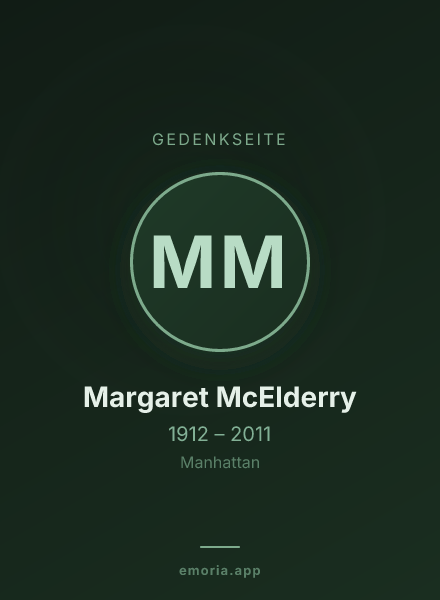 Gedenkportrait von Margaret McElderry