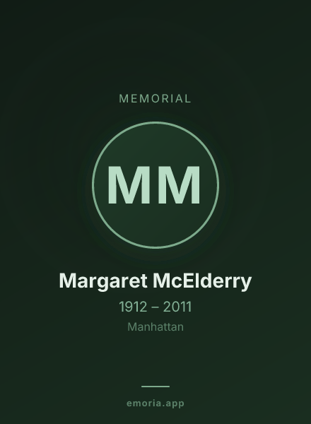 Memorial portrait of Margaret McElderry