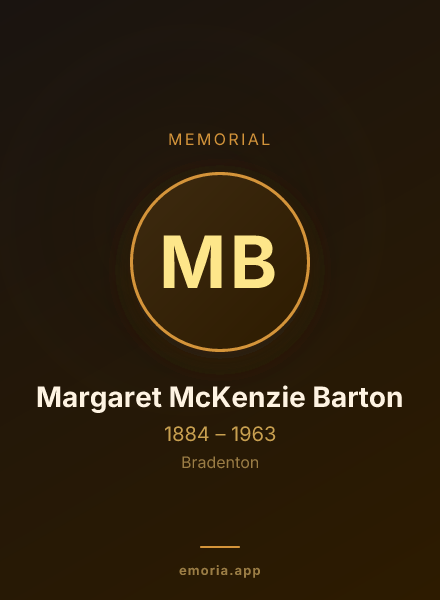 Memorial portrait of Margaret McKenzie Barton