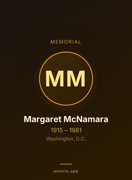 Memorial portrait of Margaret McNamara
