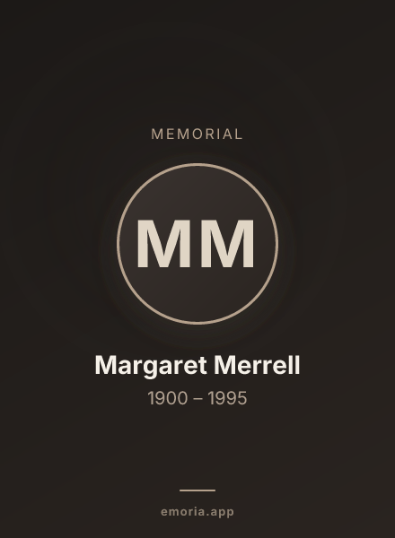 Memorial portrait of Margaret Merrell