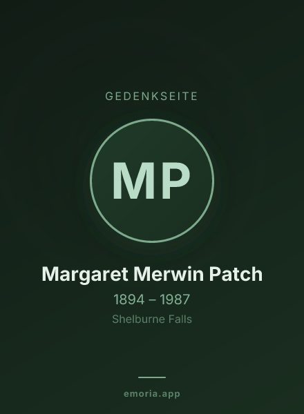 Gedenkportrait von Margaret Merwin Patch