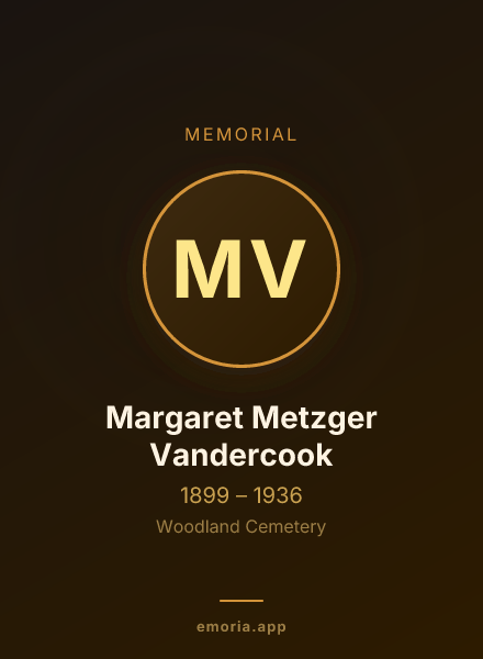 Memorial portrait of Margaret Metzger Vandercook