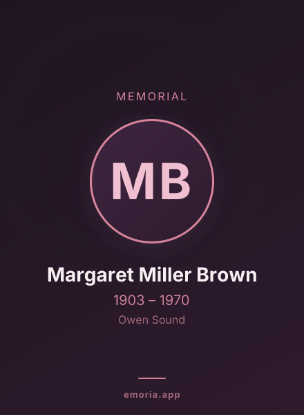 Memorial portrait of Margaret Miller Brown