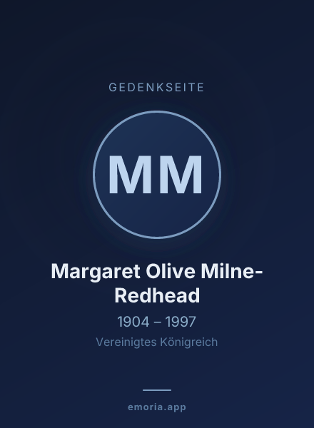 Gedenkportrait von Margaret Olive Milne-Redhead