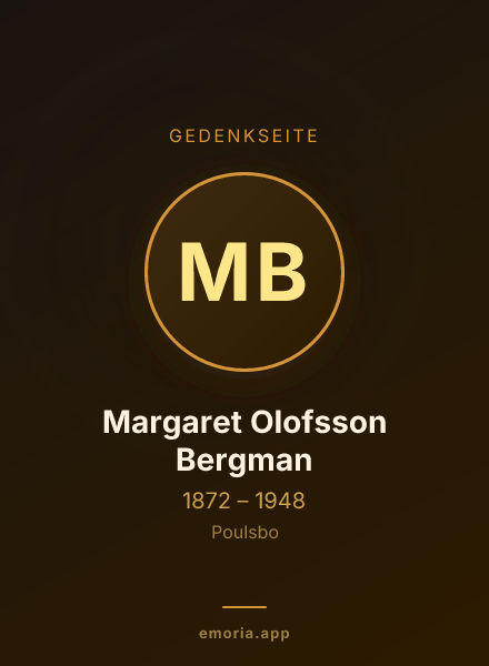 Gedenkportrait von Margaret Olofsson Bergman
