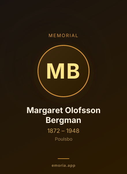 Memorial portrait of Margaret Olofsson Bergman