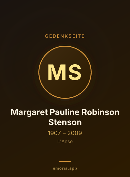 Gedenkportrait von Margaret Pauline Robinson Stenson