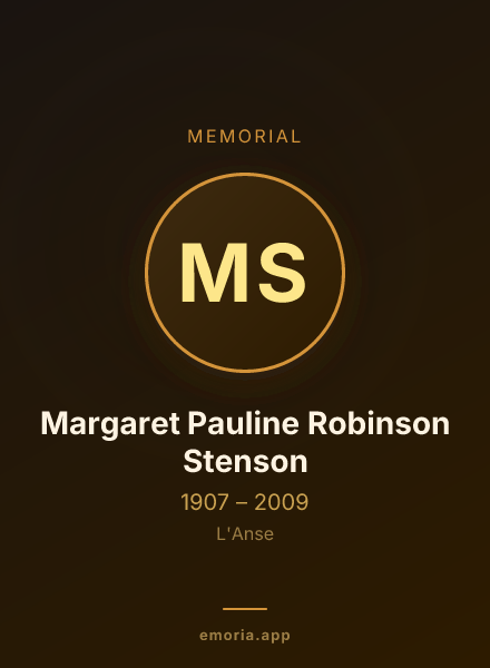 Memorial portrait of Margaret Pauline Robinson Stenson