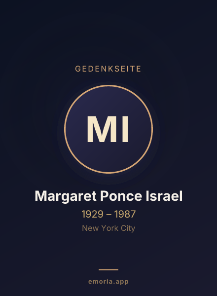 Gedenkportrait von Margaret Ponce Israel