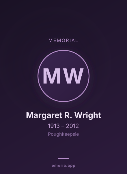 Memorial portrait of Margaret R. Wright